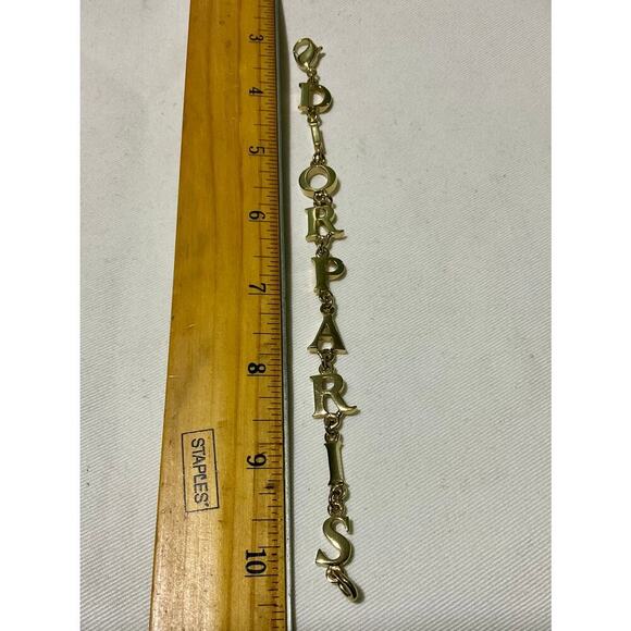 Christian Dior PARIS Alphabet English Letters Logo Gold Bracelet With Box - Picture 11 of 11